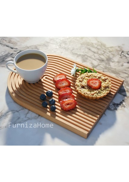 Ahşap Büyük Boy Gökkuşağı Dekoratif Tepsi Sunumluk, Sunum Tahtası Sunum Tepsisi Dekoratif Tepsi