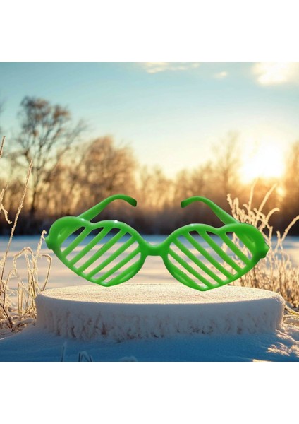 Christmas Party Glasses Kalpli Yeşil Parti Gözlüğü Yeşil Panjur Gözlük Yeşil Yılbaşı Parti Gözlüğü