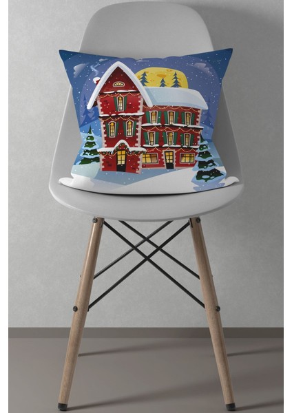 Noel Yılbaşı Desenli Kırmızı Kırlent Kılıfı,merry Christmas,yeni Yıl,yılbaşı si 43X43,NOEL