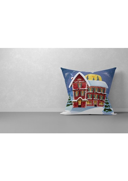 Noel Yılbaşı Desenli Kırmızı Kırlent Kılıfı,merry Christmas,yeni Yıl,yılbaşı si 43X43,NOEL modelleri