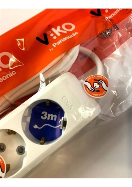 Lü Üçlü Topraklı Uzatma Kablolu Grup Priz 3 Mt