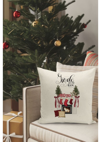 Yılbaşı Temalı Kırlent Kılıfı / Noel - Christmas Cushion Cover (Çift Taraflı Baskılı-Gizli Fermuar) fiyatları