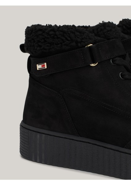 Tommy Hılfıger Faux Fur Nubuck Low Lace-Up Bot & Bootie