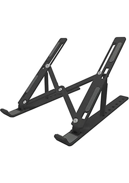 Byars-Ayarlı Katlanabilir Laptop Tablet Standı Laptop Ayarlayıcı Stand 7 Kademeli (Siyah)-Byars