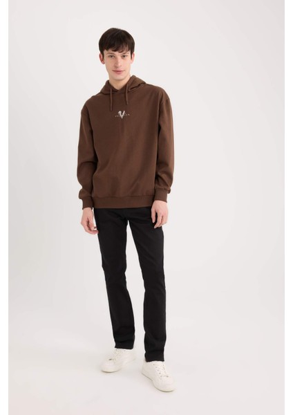 Vikings Valhalla Boxy Fit Kapüşonlu Sırt Baskılı Sweatshirt E3212AX24WN fiyatları