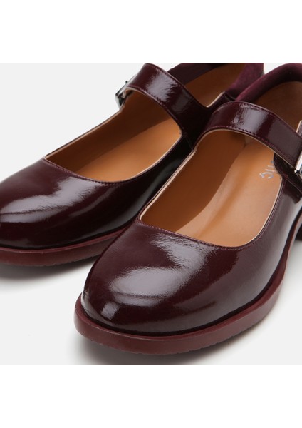 Yaya By Hotiç Yaya 01AYY300850A780 MARY Jane Deri Bordo Yaya Kadın Loafer