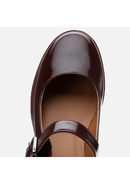 Yaya By Hotiç Yaya 01AYY300850A780 MARY Jane Deri Bordo Yaya Kadın Loafer