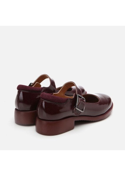 Yaya By Hotiç Yaya 01AYY300850A780 MARY Jane Deri Bordo Yaya Kadın Loafer