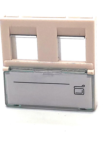 Beek Keystone Jack (RJ11&-RJ45) Takmak Için Fransız Tipi 2’li Priz (45/45 Mm), Şeffaf Etiket Alanına Sahip