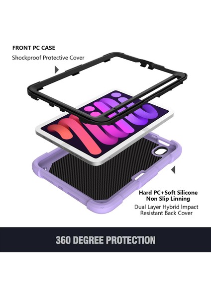 iPad Mini 6 2021 Mini 2024 Için Pc + Silikon Tablet Kılıfı (Yurt Dışından) modelleri