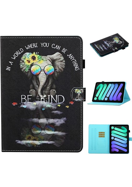 iPad 2024 Mini 6 Için Renkli Çizim Deri Tablet Kılıfı (Yurt Dışından)