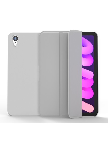 Tpu 3 Katlanır Tutucu Deri iPad 2024 Mini 6 Için Tablet Kılıfı (Yurt Dışından)
