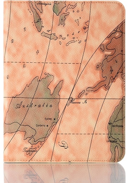 iPad Mini 6 Mini 2024 Için Harita Desenli Deri Tablet Kılıfı (Yurt Dışından)