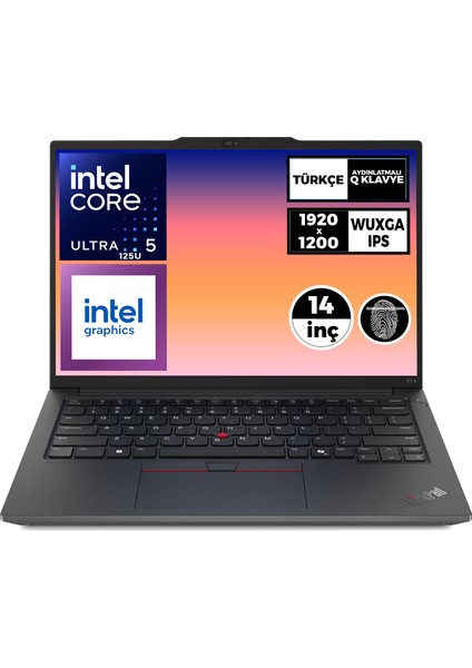 Thinkpad E14 Gen 6 Ultra 5 125U 32GB 512GB SSD 14" Wuxga Freedos Notebook 21M7002PTX 001