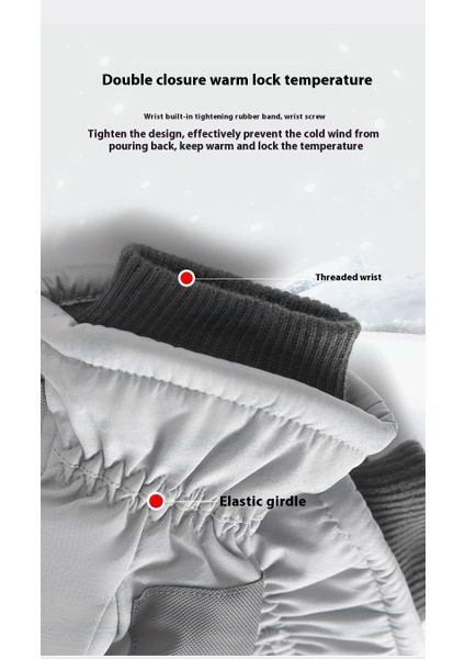 Siyah + Koyu Gri Kış Kayak Eldivenleri Erkek ve Kadın Eldivenleri Su Itici Rüzgar Geçirmez ve Sıcak Kalınlaşmış Kaymaz Dokunmatik Bisiklet Eldivenleri (Yurt Dışından) modelleri