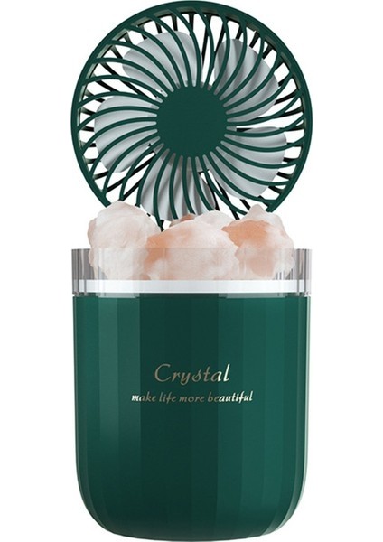 Hermoso Ayarlanabilir Fanlı Kristal Aromaterapi Nemlendirici USB - Yeşil (Yurt Dışından)