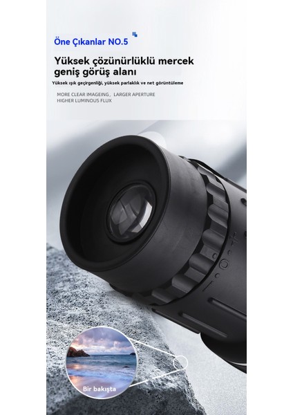 16X52 Monoküler Dürbün Hd Yüksek Güçlü Düşük Işık Gece Görüş (Yurt Dışından)