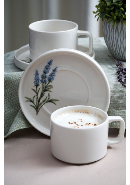 Lavanta 4 Parça 2 Kişilik Porselen Çay Fincan Takımı fırsatları