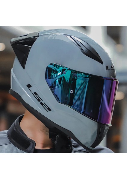 Rapıd 2 Race Nardo Gri Fullface Motosiklet Kaskı Gökkuşağı Camlı