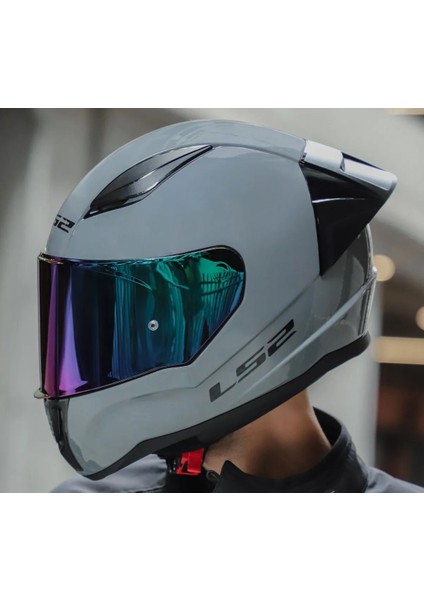 Rapıd 2 Race Nardo Gri Fullface Motosiklet Kaskı Gökkuşağı Camlı