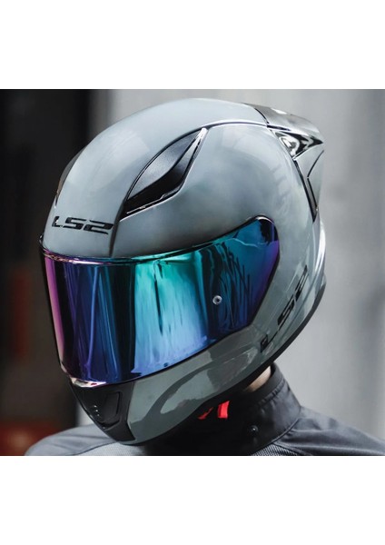Rapıd 2 Race Nardo Gri Fullface Motosiklet Kaskı Gökkuşağı Camlı