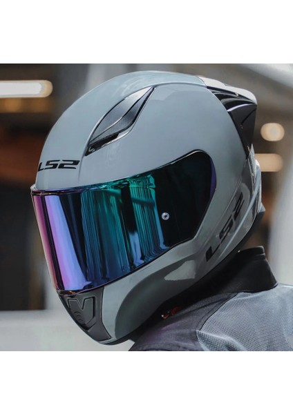 Rapıd 2 Race Nardo Gri Fullface Motosiklet Kaskı Gökkuşağı Camlı