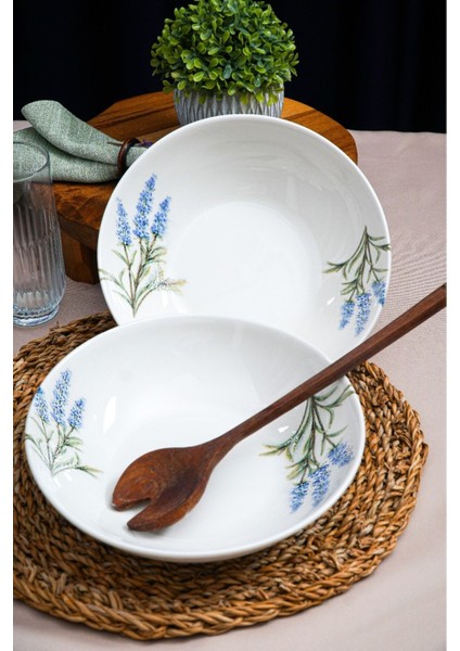 Lavanta 2 Parça 23 Cm Porselen Salata Tabağı