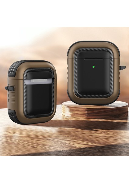 Airpods 1 / 2 Için Darbeye Dayanıklı Tpu + Pc Kulaklık Kılıfı (Yurt Dışından)