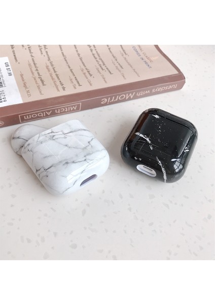 Apple 1/2 Için Mermer Desenli Koruyucu Kulaklık Kılıfı (Yurt Dışından)