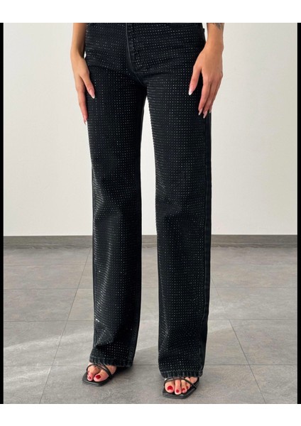 Kadın Taşlı Basic Jean - Taşlı Denim - Taş Detaylı Kot Pantolon fiyatları