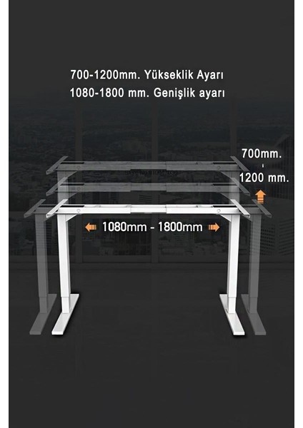Çift Motor Elektrikli Yükseklik Ayarlı Masa Mekanizması