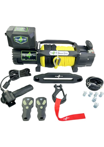 12V 13500 Lb Sarı Sentetik Halatlı Off-Road 4x4 Vinç (Sarı Halatlı)