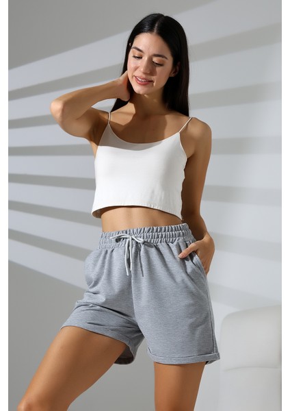 Paçası Katlamalı Geniş Rahat Kalıp Şort 21822 Grimelanj fiyatları