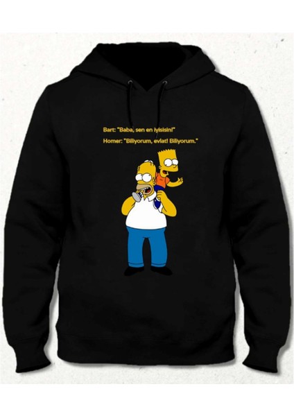 Baba Sen En Iyisin! Kapüşonlu Sweatshirt Koyu Gri