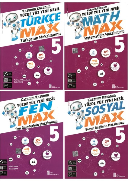 Ata 5.sınıf Türkçe-Matematik-Fen Bilimleri-Sosyal Bilgiler Max +Deneme Seti