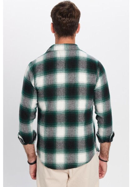 Erkek Slim Fit Dar Kesim Çift Cepli Kareli Kışlık Oduncu Gömlek indirimleri