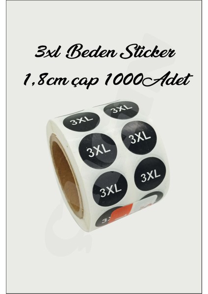1,8cm Yuvarlak Zemin Baskılı Siyah Renk 2'li Stiker Rulo Etiket - 1000 Adet