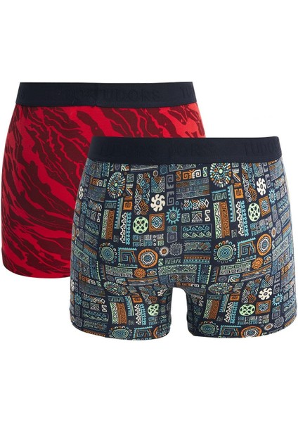Erkek 2'li Pamuk Likralı Esnek Kumaş Boxer fırsatları