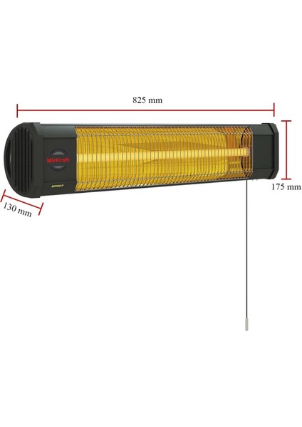 Effect-I 2000W Duvar Tipi Infrared Elektrikli Isıtıcı