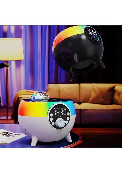 HM-2310 Siyah Rgb Işıklı Çalar Saatli Bluetooth Hoparlörlü Şarj Standı