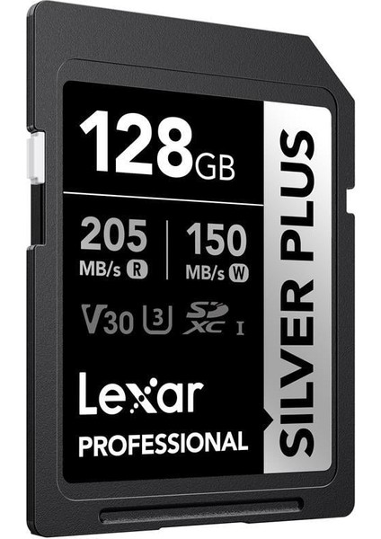 128GB Lexar LSDSIPL128G-BNNNG Professıonal Sılver Plus Sdxc Uhs-I Cards Up To 205MB/S Read 150MB/S W