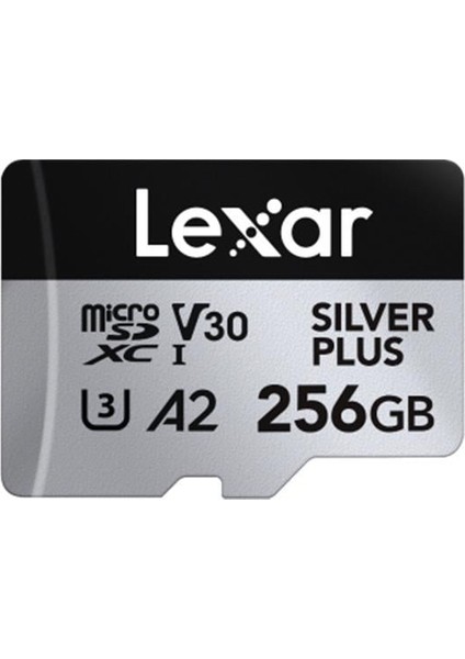 256GB Lexar LMSSIPL256G-BNANG Hıgh-Performance Sılver Plus Mıcrosdxc Uhs-I Up To 205MB/S Read 150MB/S Wrıte C10 A2 V30