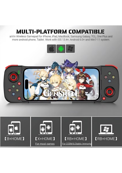 Idragon D3 Telefon Için Joyistikli Teleskopik Oyun Denetleyici Gamepad modelleri