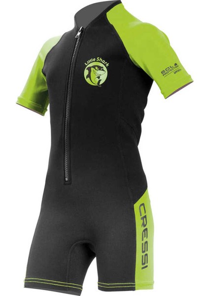 Cressi Little Shark Junior Shorty Dalış Elbisesi Black / Lıme-2mm - 9/10 Yaş