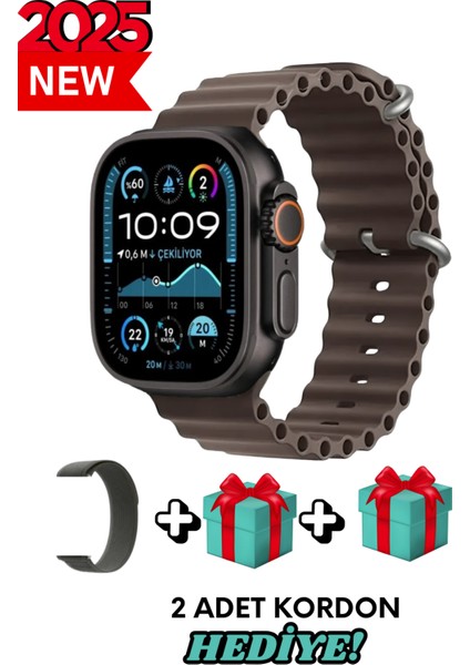 Samsung Galaxy Note 20 Uyumlu Akıllı Saat Watch Ultra2 49MM Kordon Hediyeli - Son Versiyon