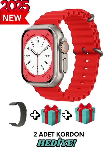 Xiaomi Mi 9 Uyumlu Akıllı Saat Watch Ultra2 49MM Kordon Hediyeli - Son Versiyon