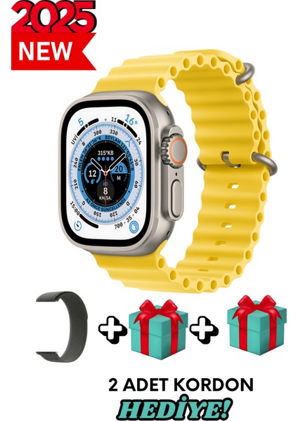 Xiaomi Redmi Note 9 Uyumlu Akıllı Saat Watch Ultra2 49MM Kordon Hediyeli - Son Versiyon