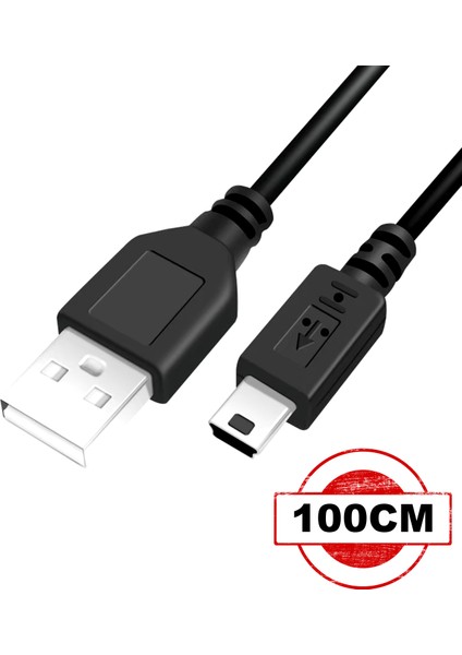 Mini USB Data Şarj Kablosu Kamera Mp3 Mp4 Ps3 Radyo Navigasyon Şarj Kablosu Piramit Uç 100CM AL4782