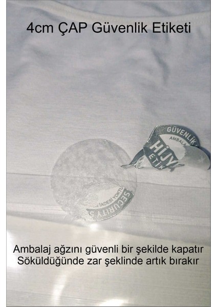 Hijyen Etiketi Güvenlik Etiketi 4cm Çap Gümüş Baskı 1000 Adet modelleri