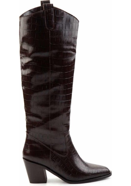 Kahve Kroko Kadın Çizme K03192184011 fiyatları